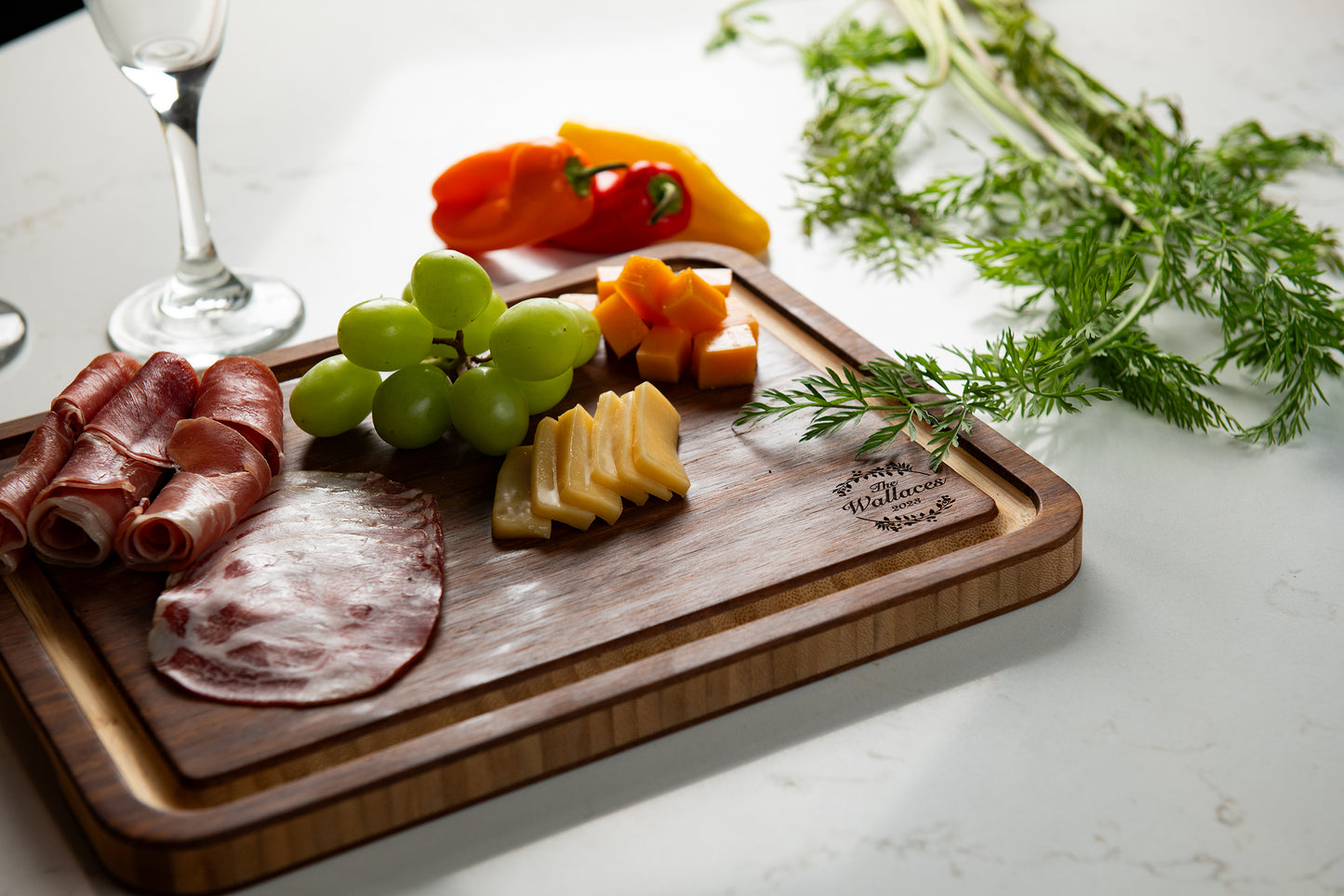 Personalized Wood Cutting Board With Juice Groove