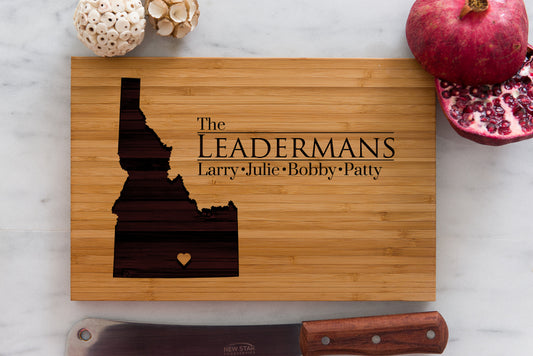 Personalized Idaho State Engraved Cutting Board by Left Coast Original