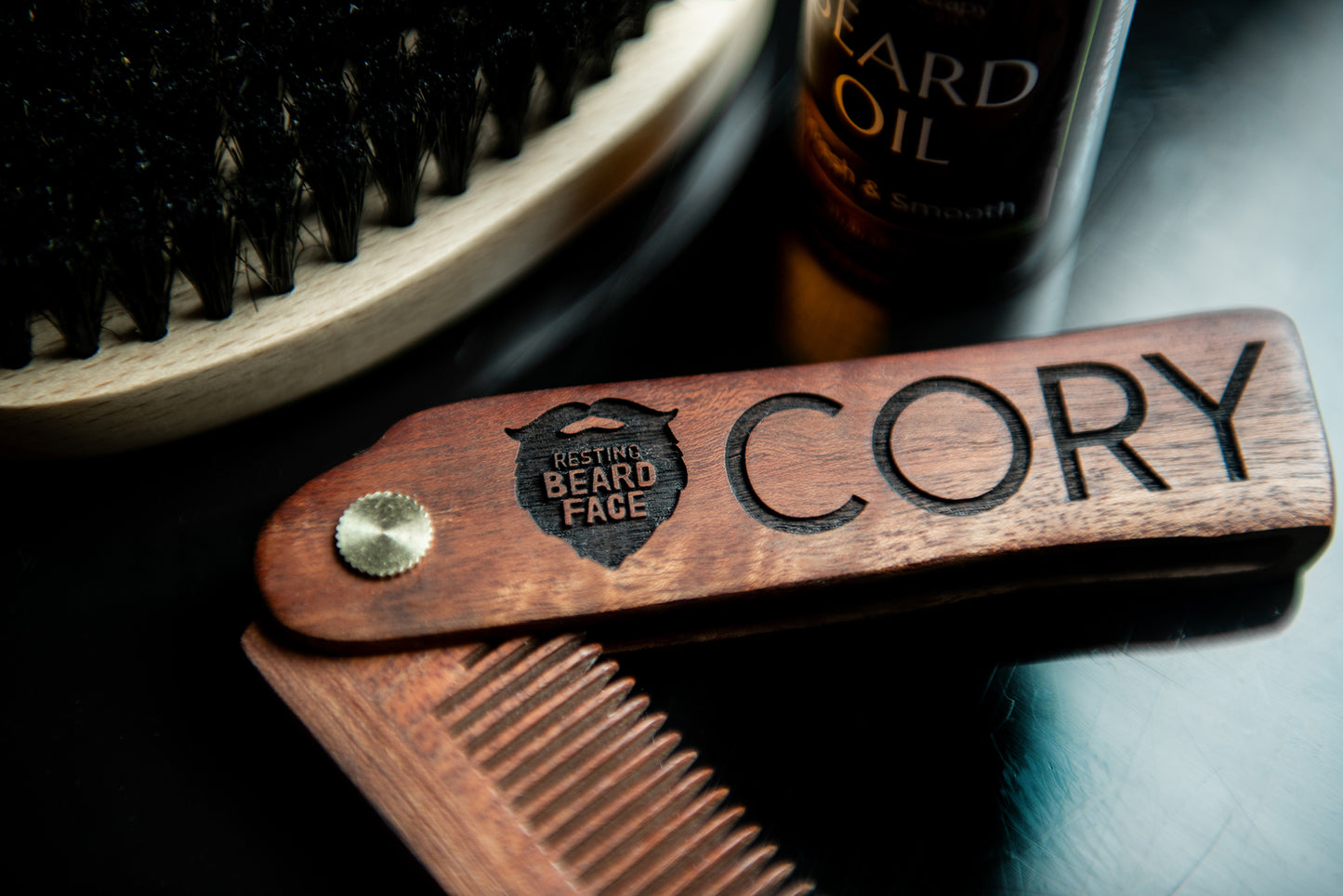 Personalized Beard Comb - Flat or Folding Design