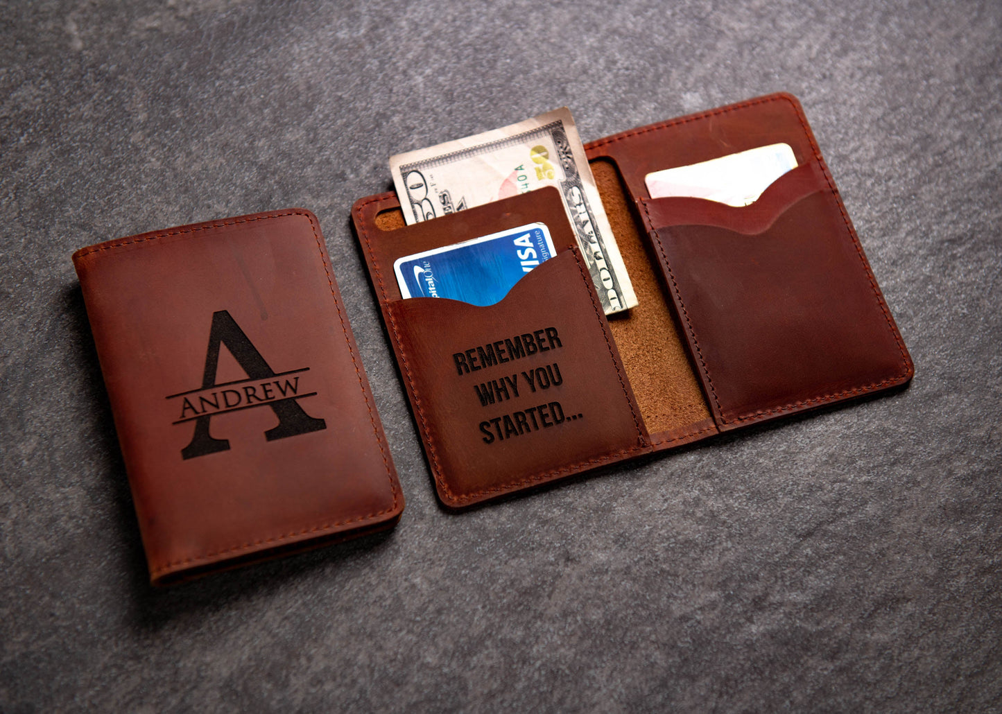 The St Pete Bifold Leather Personalized Wallet