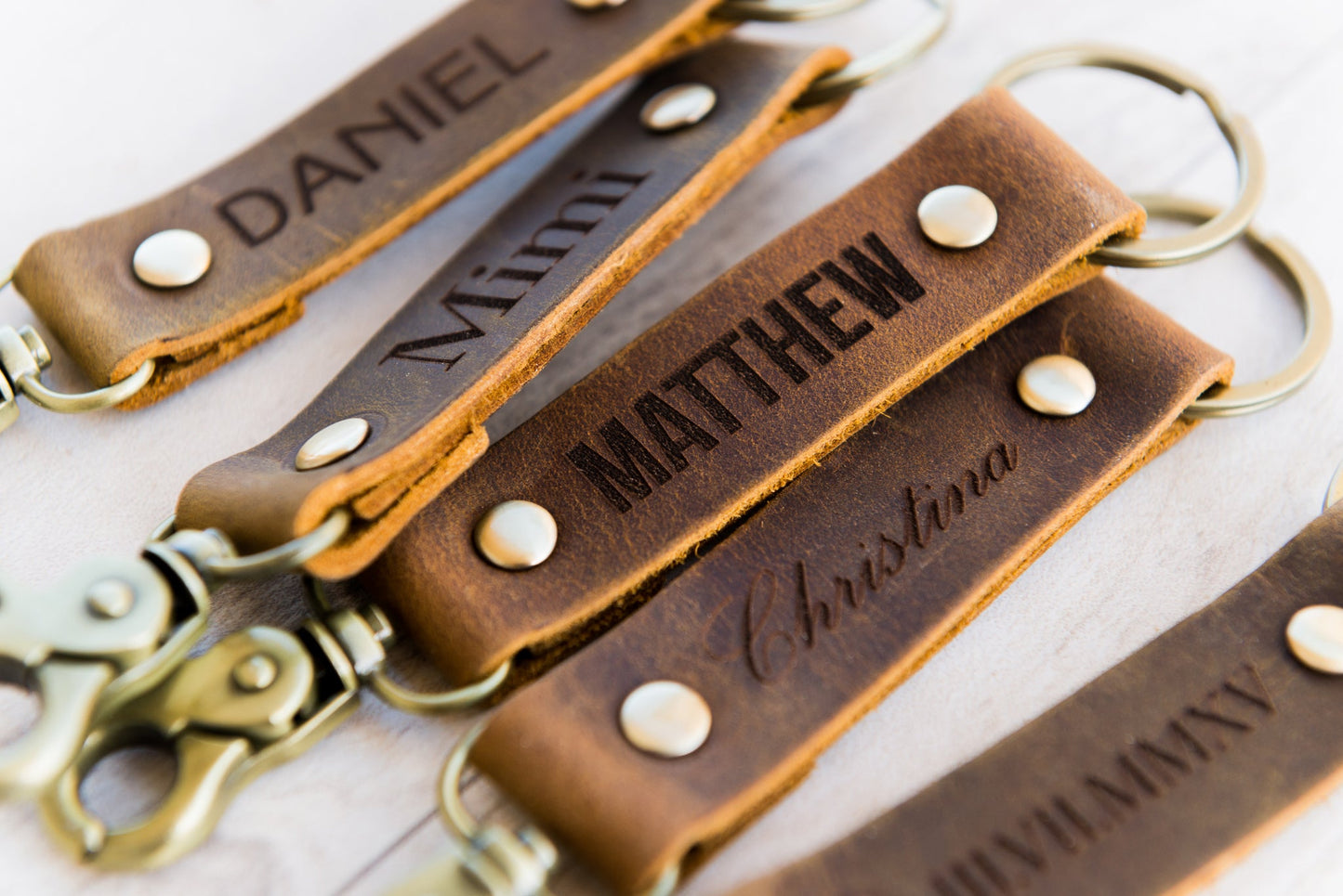The St Augustine Personalized Leather Keychain