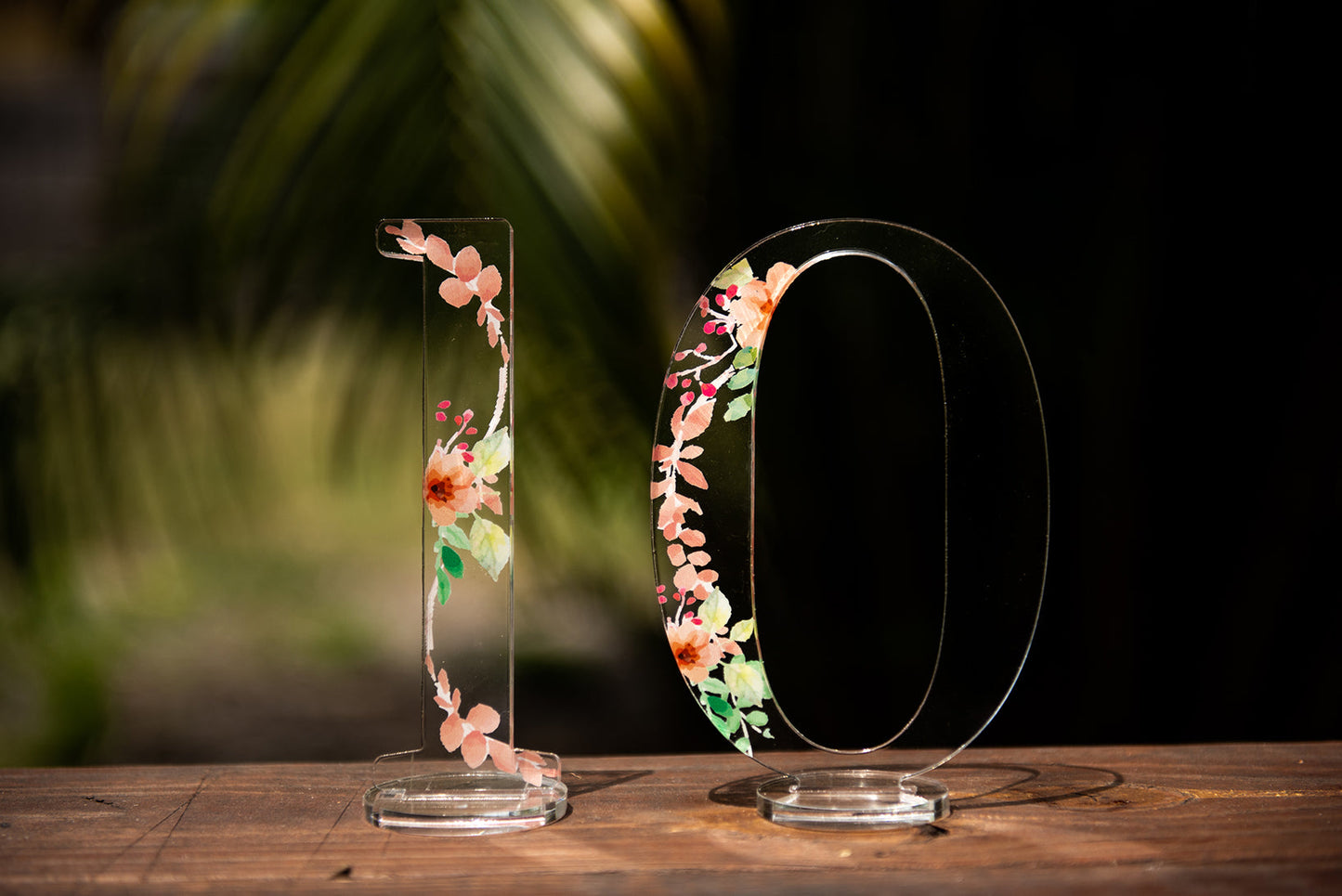 Acrylic Table Numbers - Floral and Vine