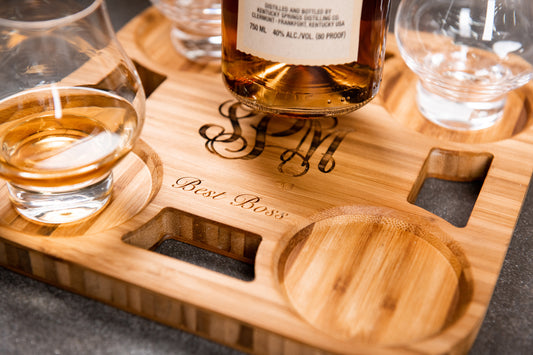 Personalized Decanter Tray in Amber