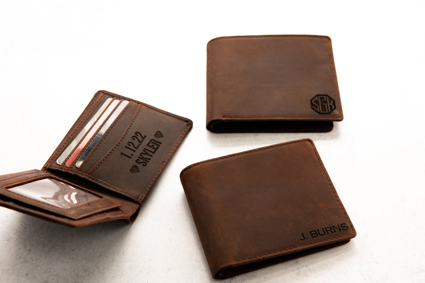 The Clearwater Personalized Leather Trifold Wallet