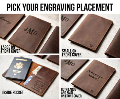 Personalized Leather Passport Cover