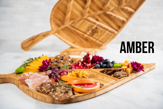 Personalized Leaf Charcuterie Serving Tray
