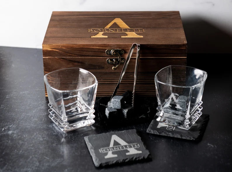 Whiskey Set Whiskey Glass Set Decanter Set Whiskey Glasses Set for Gift  Personalized Christmas Gift for Boyfriend Gift 