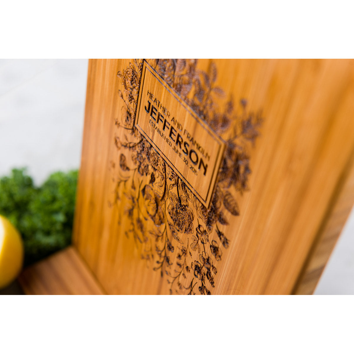 Personalized Floral Cutting Board