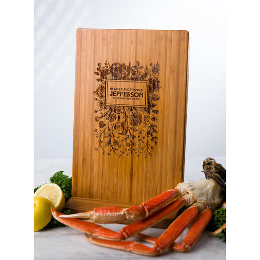 Personalized Floral Cutting Board