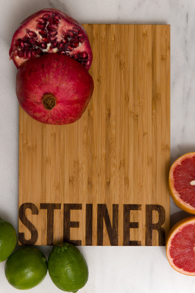 Personalized Engraved Family Name Block Letter Cutting Board