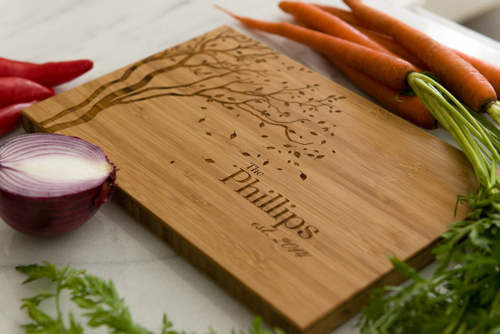 Falling Leaves Personalized Cutting Board