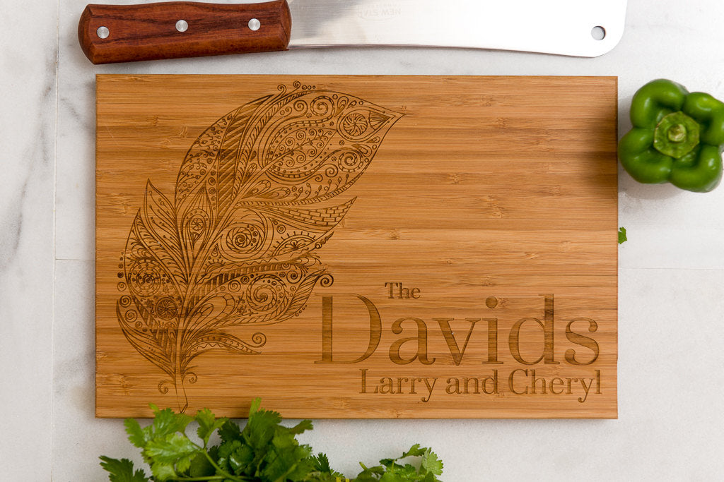 Personalized Tribal Feather Cutting Board