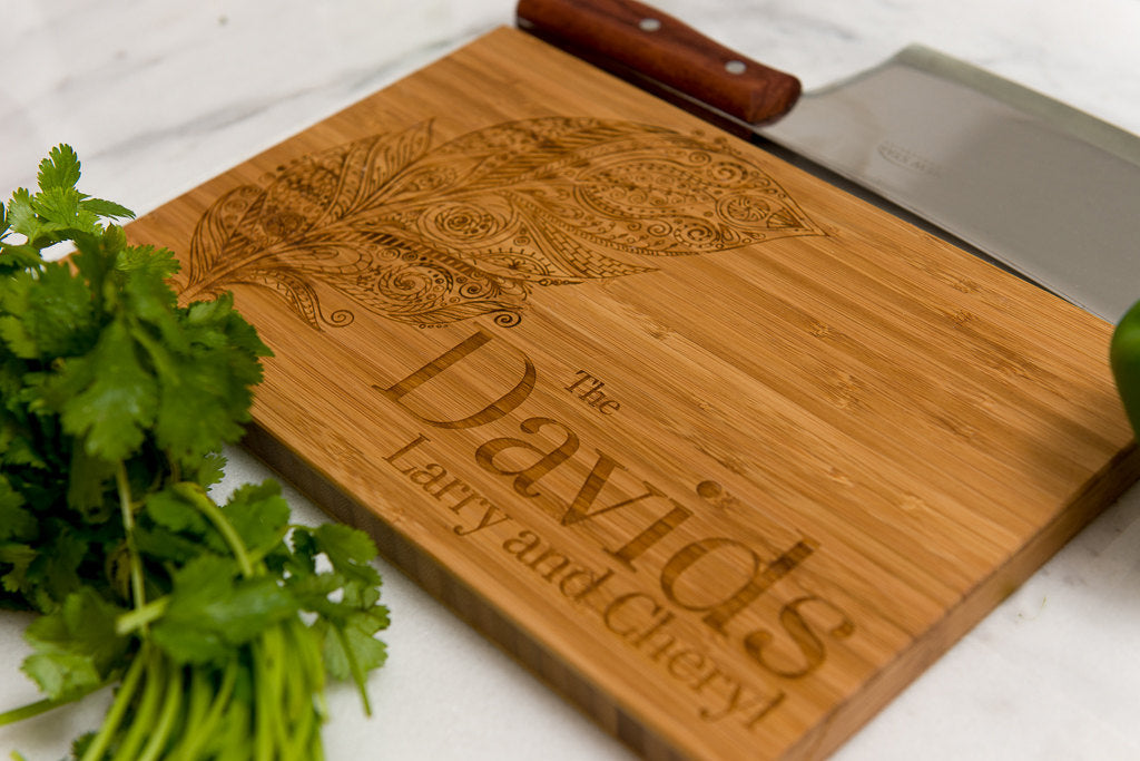 Personalized Tribal Feather Cutting Board